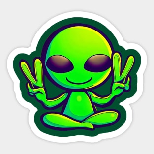 Peace Alien Sticker